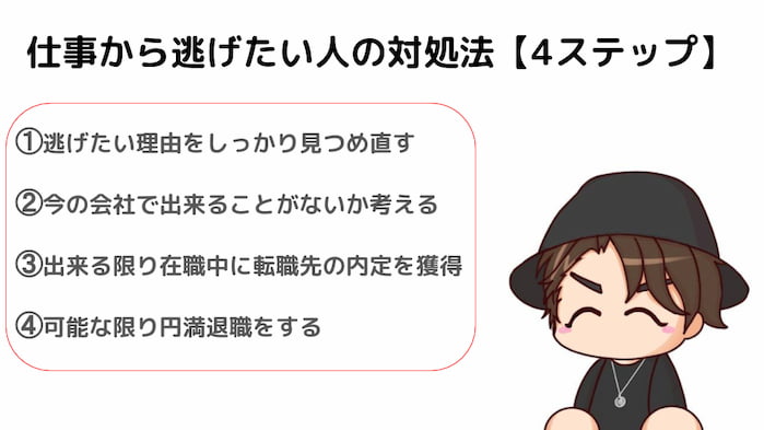 仕事から逃げたい人が取るべき対処法【4ステップ】