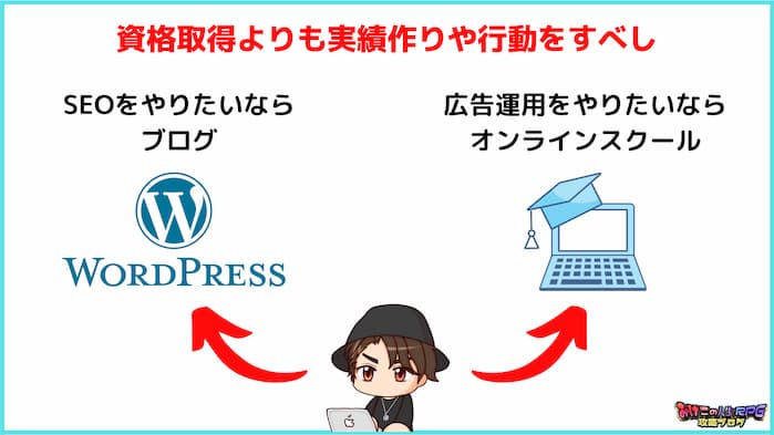 WEBマーケティング転職には資格よりも実績作りや行動が大事